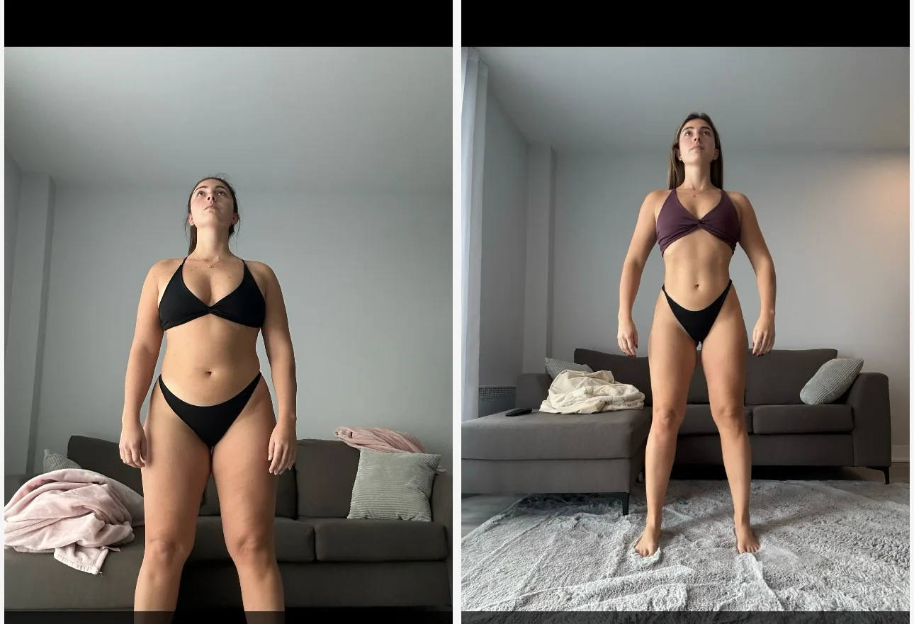Transformation de Lauriane — 184 à 156 lbs en un an